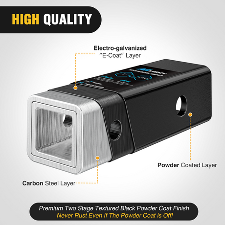 Nilight Trailer Hitch Receiver Adapter Reducer Sleeve 2 to 1-1/4 Inch with 5/8Inch Hitch Pin and Clip Hitches Towing Accessories for Tractor Bucket RV UTV Truck Bike Rack Cargo Carriers Carbon Steel