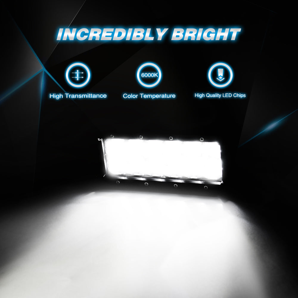 LED Light Bar 7.5 Inch 36W Flood LED Pods, 3D Deep Reflector Off Road Driving Work Light for Truck SUV ATV UTV Boat, 1PC