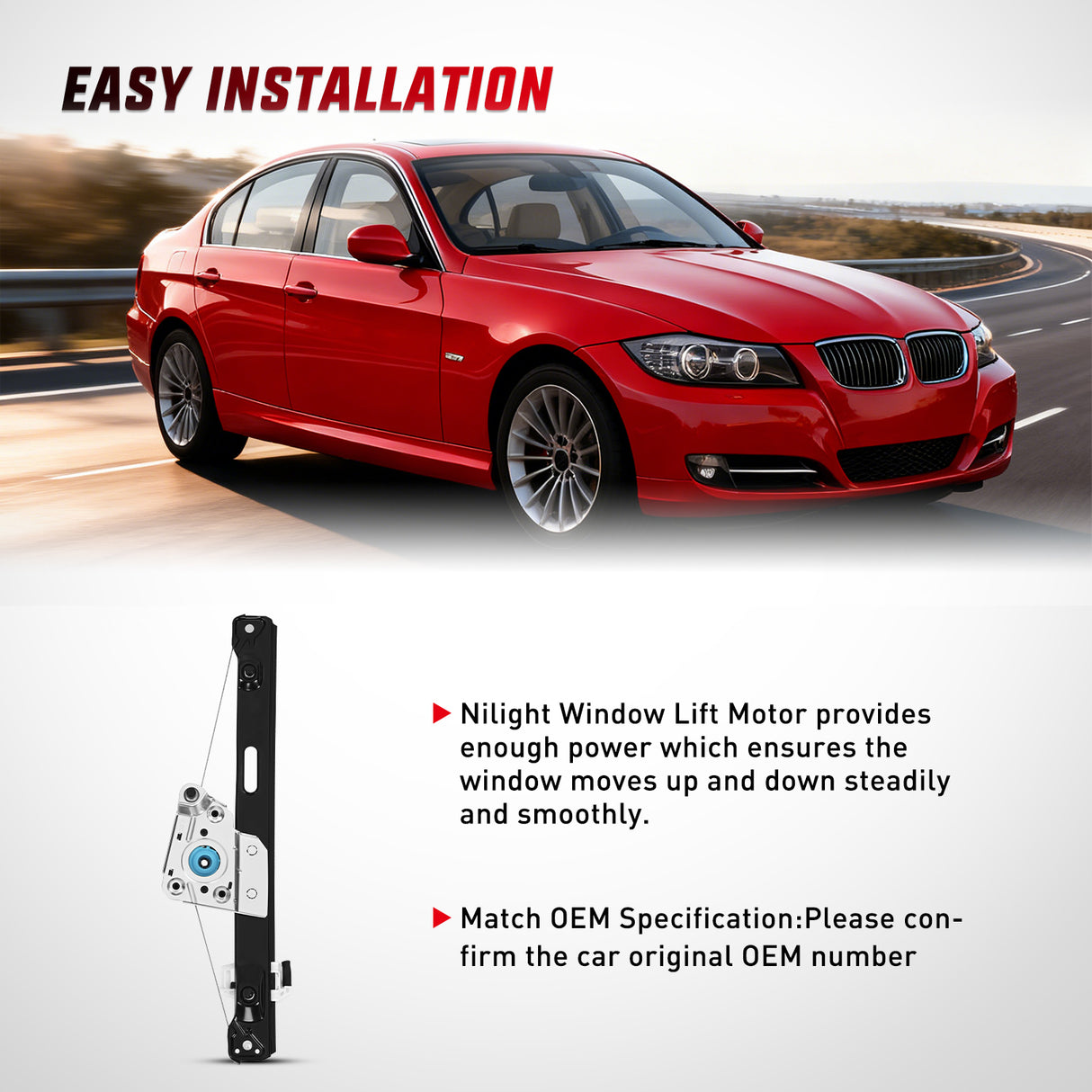 741-527 Power Window Regulator/Motor Front Passenger Side Compatible with Jeep Liberty KJ 2002 2003 2004 2005 2006,Front Right Side