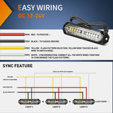 8PCS 12LED Amber Green Emergency Strobe Lights