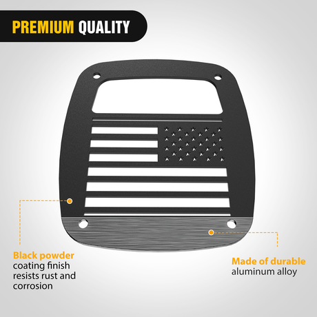 Nilight Tail Light Covers, 2PCS Black Rear Brake Light Guards Protector Exterior Accessories for 1987-2006 Wrangler TJ YJ
