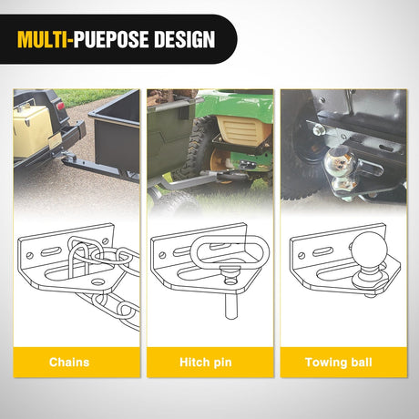 Accessories Universal Heavy Duty Zero Turn Mower Trailer Hitch Kit Strong Neodymium Magnetic Pin with 4 Bolts 1/2Inch R-Clip Combo Pack Red & Orange 6mm Thick