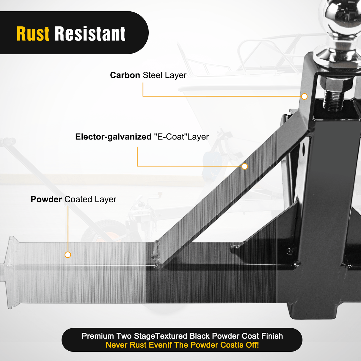 Trailer Dolly Trailer Dolly 1000LBS Tongue Weight Capacity With 19.25Inch-26Inch Height Adjustable, 2 Inch Ball, 16 Inch Tires For RV, Boat, Jet Ski, Car, Car Accessories