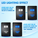 Cooling Fans Push Button Switch 12V ON Off Switches with Connector Wire Kit 1.28Inch x 0.87Inch Replacement for Toyota Sequoia Highlander Tacoma Tundra 4Runner RAVR Yaris