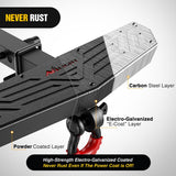 Trailer Hitch Hitch Step 2 Inch Receiver Universal Trailer Hitch Step Armor with Anti-Theft D-Ring Shackle Hitch Lock Stabilizer Anti-Slip Design Rear Bumper Guard for Pickups Trucks Vans SUVs ATVs