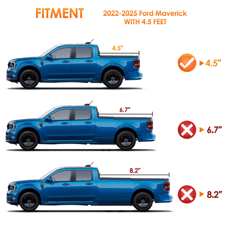 Nilight 4.5ft Soft Roll Up Truck Bed Cover for Ford Maverick 2022 2023 2024 2025
