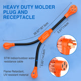 Nilight 50 Amp to 50 Amp RV Y Splitter Adapter Cord 50A Male Plug to Two 50A Female Outlet NEMA 14-50P 14-50R Pure Copper STW 10 AWG Heavy Duty Cable for RV Camper Generator