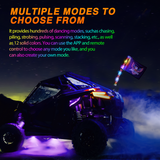 RGB Whip Light 1PC 3FT Lighted Antenna Whips with Remote & App Control DIY Chasing Patterns Brake Reverse Lights for ATV UTV Polaris RZR Can-am Dune Buggy Pickup Trucks Jeep