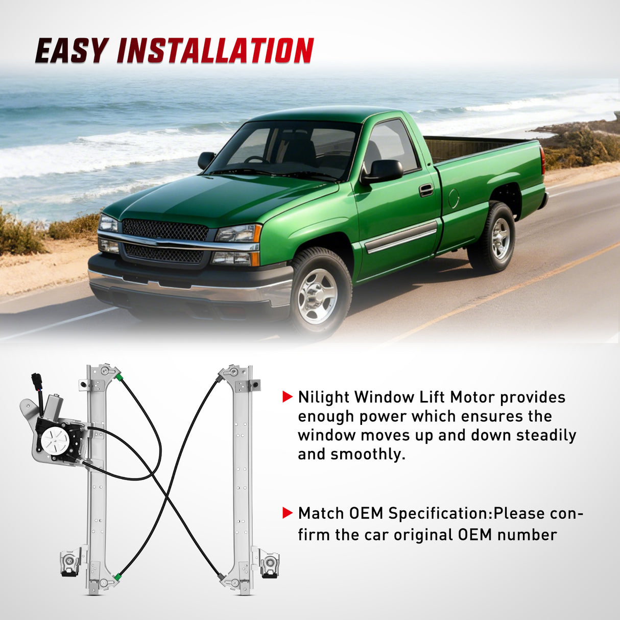 741-578 Window Regulator and Motor Rear Driver Side,Compatible with Cadillac Escalade/Chevy Avalanche/Silverado/GMC Sierra Yukon 1500 2500 3500 2000 2001 2002 2003 2004 2005 2006 2007