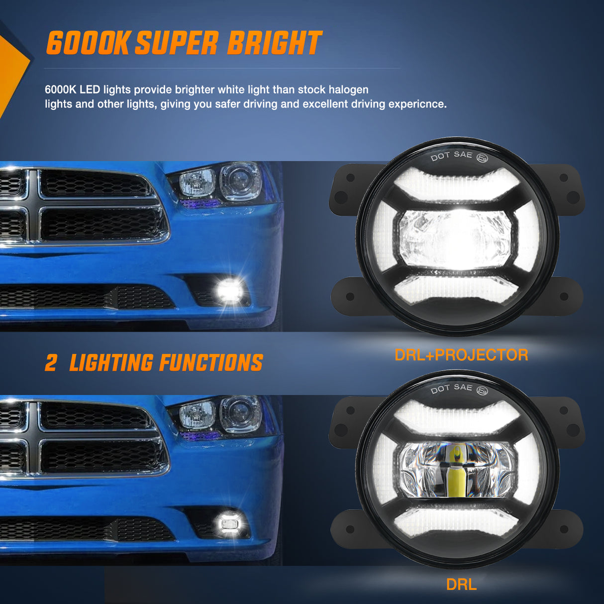 2007 2008 2009 2010 2011 2012 2013 2014 2015 2016 2017 2018 Jeep Wrangler JK TJ LJ DRL Fog Light Assembly