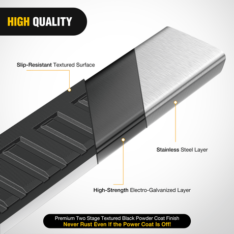 Nilight Running Boards for 2015 2016 2017 2018 2019 2020 2021 2022 2023 2024 2025 Ford F-150 SuperCrew Cab 2017 2018 2019 2020 2021 2022 2023 2024 2025 Ford F250 F350 Super Duty Crew Cab 6 Inch Stainless Steel Bolt-on Side Step Nerf Bars