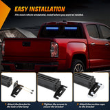 Nilight 144 LED Strobe Traffic Advisor Light Bar Blue with Controller 2 in 1 Automotive Emergency Warning Flashing Police Windshield Lights Bars for Cars Tow Plow Trucks Construction Vehicles