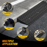Accessories 2.4Inch Rise Curb Ramps, Heavy Duty Rubber Driveway Threshold Shed Ramp for Sidewalk Cars Lawn Mower Wheelchairs Motorcycles, 3300lbs Load Capacity