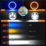 Nilight 7 Inch Round LED Halo Headlights w/Turn Signal Amber Light Blue DRL High Low Beam 7” Headlight Compatible with 2007 2008 2009 2010 2011 2012 2013 2014 2015 2016 2017 2018 Wrangler JK JKU