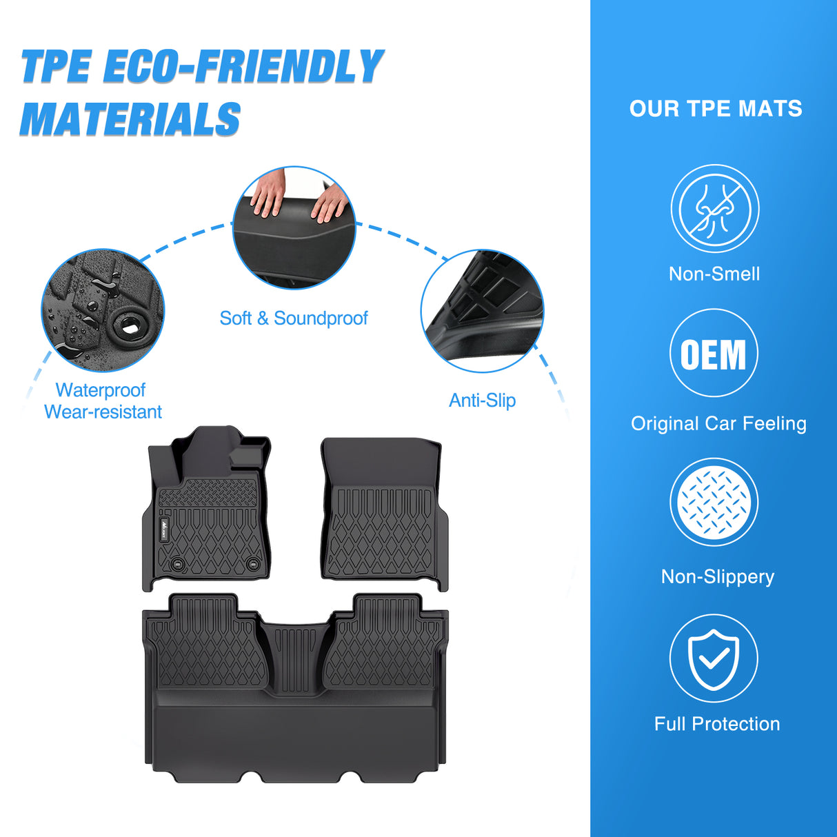 Nilight TPE Floor Mats for Toyota Tundra CrewMax Cab 2014 2015 2016 2017 2018 2019 2020 2021 All Weather Custom Fit Heavy Duty Floor Liners