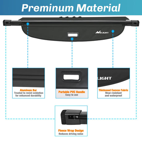 Nilight 2015-2019 Mazda CX-5 Retractable Trunk Cargo Cover With Trunk Storage Net