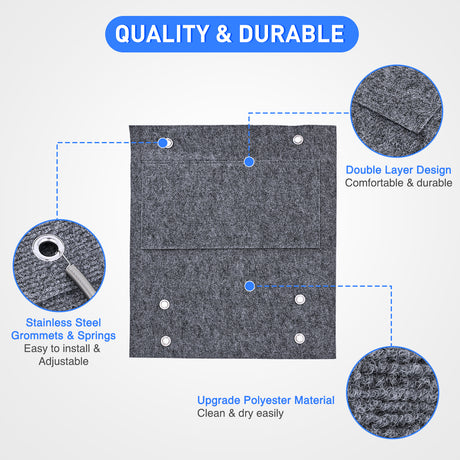 Nilight RV Step Covers 1 Pack 18 inch, Fits 8-11Inch Deep Camper Steps Adjustable Wrap Around RV Step Rug with Spring Works on Electrical & Manual RV Stairs Carpet for Camper Trailers Steps Outside, Gray