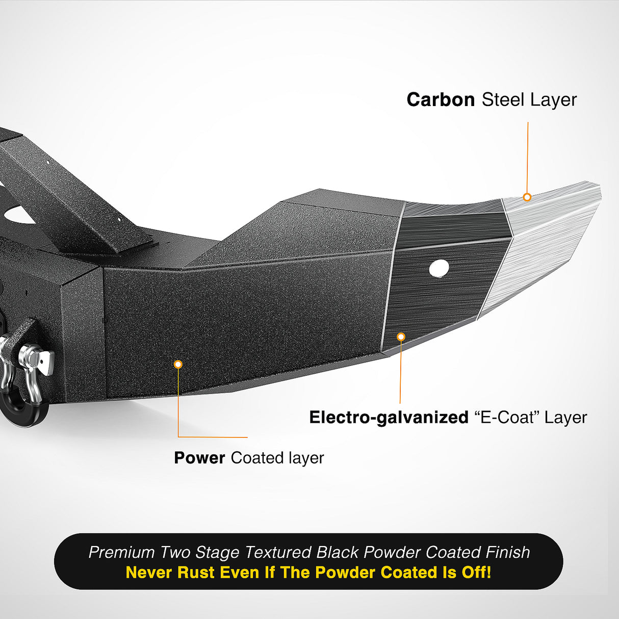 Nilight Front Bumper Compatible for 2011 2012 2013 2014 2015 2016 Ford 3rd Gen F250 F350 F450 with Winch Plate Sensor Holes 3 LED Lights and D-rings