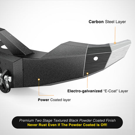 Nilight Front Bumper Compatible for 2011 2012 2013 2014 2015 2016 Ford 3rd Gen F250 F350 F450 with Winch Plate Sensor Holes 3 LED Lights and D-rings