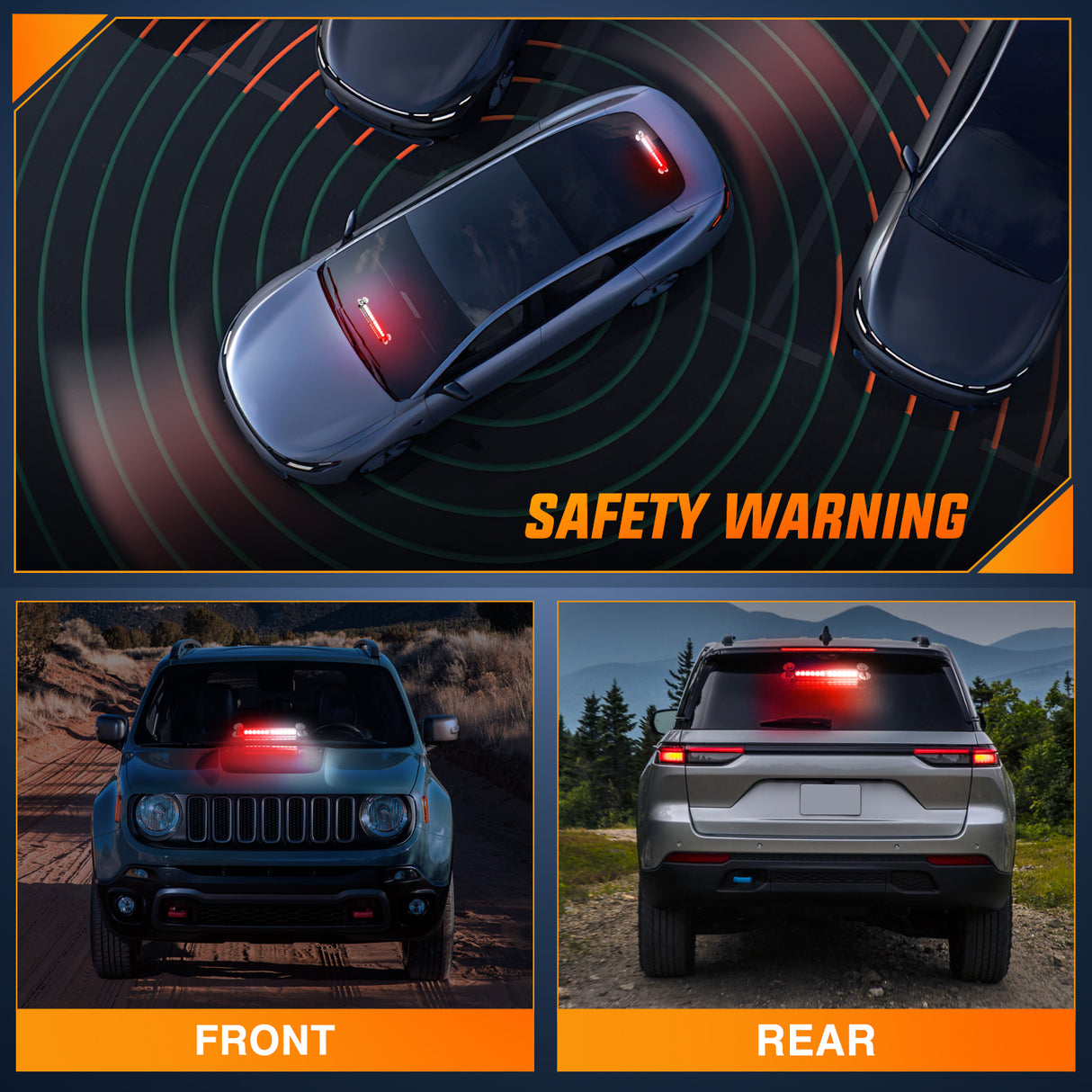 12LED Traffic Advisor Strobe Light Bar Red White Emergency Warning Hazard Safety Dash Front/Rear Windshield Flashing Lights for Cars Trucks Police Firefighter Plow Construction Vehicles