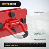 Nilight 2Pcs 1/2inch D Rings for Trailers Heavy Duty Trailer Tie Down Rings, Incl. Mounting Hardware, Forged Steel Bolt-On Grab with Back Plates Compatible with Tractor RV UTV Truck, Max 12000Lbs, Red