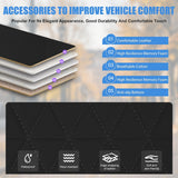 Nilight Car Seat Cushion Cover Black Leather Front Seats Waterproof Anti-Slip with Storage Bag Wraps Bottom Fits Cars Sedan Van SUV Truck