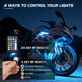 Trailer Light Motorcycle RGB Dual RF Remote Control LED Strip Lights 12PCS