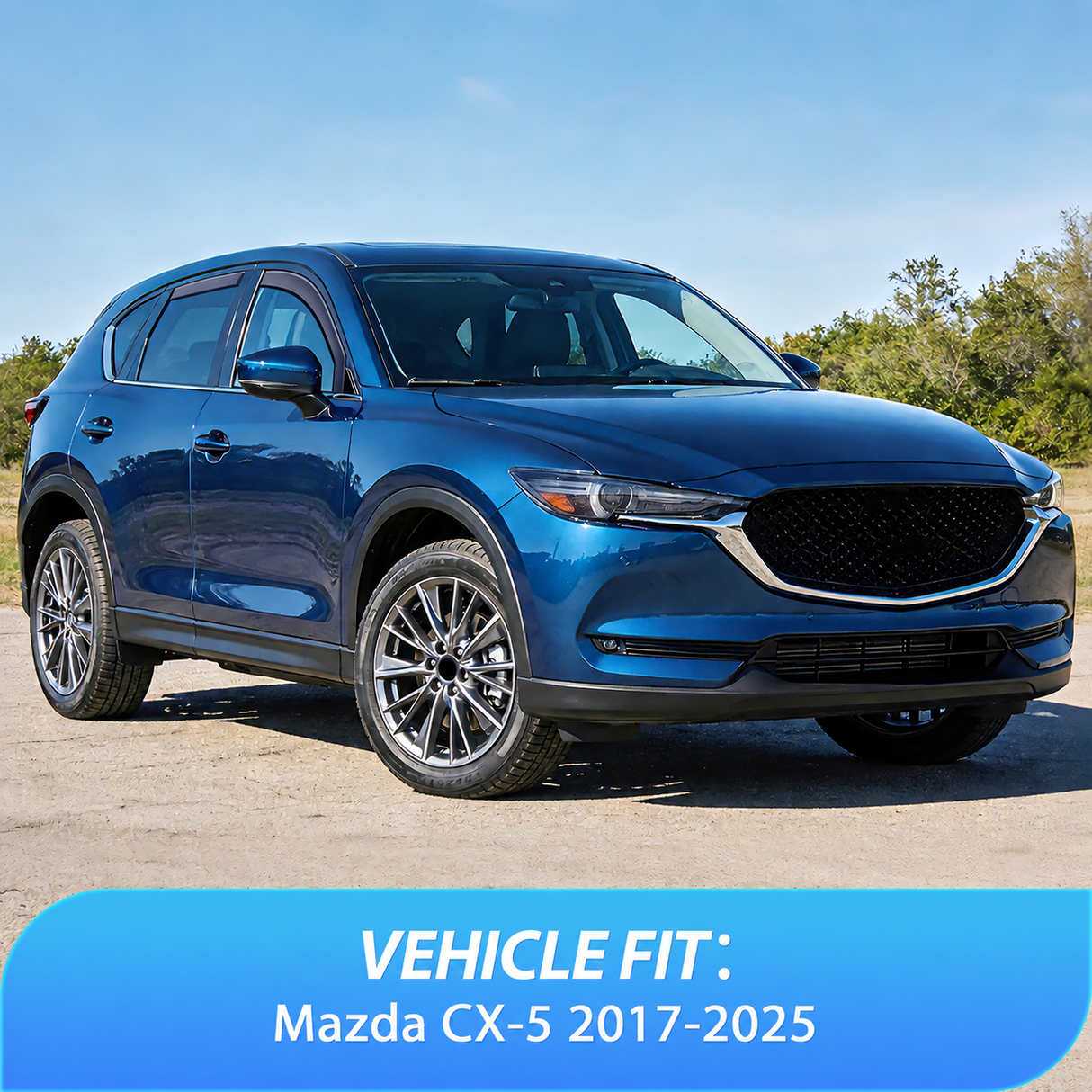 Rain Guards in-Channel Rain Guards Compatible with Mazda CX-5 2017-2025, Light Smoky Blue Vent Visors, Durable Window Deflectors for Fresh Air Circulation, 4PCS