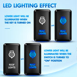 ROOF Lights Push Button Switch 12V ON Off Switches with Connector Wire Kit 1.54Inch x 0.83Inch Replacement for Toyota FJ Cruiser Fortuner Ta coma Highlander Tundra 4Runner Prado Land Cruiser