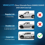 Rain Guards Rain Guards for Chevy Silverado/Sierra 2500HD/3500HD 2020 2021 2022 2023 2024 2025 Crew Cab Original Window Deflectors, Vent Window Visors-4PCS