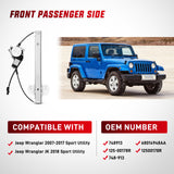 748-913 Window Regulator and Motor Front Passenger Side Compatible with Jeep Wrangler 2007-2017 Sport Utility,Wrangler JK 2018 Sport Utility 2010 2011 2012 2013 2014 2015 2016 2017