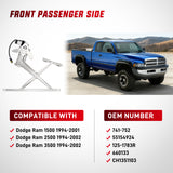 741-752 Power Window Regulator and Motor Front Passenger Side Compatible with Dodge Ram 1500 1994 1995 1996 1997 1998 1999 2000 2001,Ram 2500 3500 1994-2002,Front Right Side