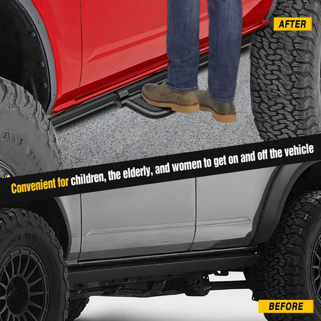 Running Board 2021 2022 2023 2024 Ford Bronco 2/4 Doors with The Rock Rails 4Pcs Heavy-Duty Running Boards Side Steps