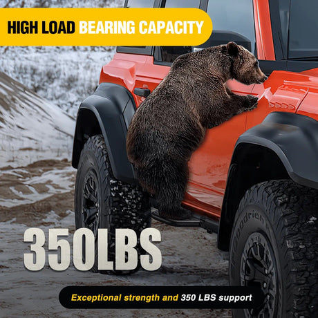 Running Board 2021 2022 2023 2024 Ford Bronco 2/4 Doors with The Rock Rails 4Pcs Heavy-Duty Running Boards Side Steps