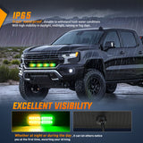 Nilight 4PCS LED Strobe lights 12V 24V Sync Feature Amber Green 24LED Emergency Hazard Warning Lights with Controller Hard Wire or Cigarette Lighter Plug for Car Truck RVs Campers