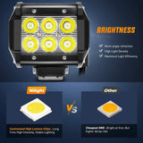 4 Inch 18W Spot Led Pods with 2.5 Inch Tow Hitch Mounting Brackets | 12FT Wire 3Pin Switch Nilight
