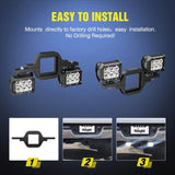 4 Inch 18W Spot Led Pods with 2.5 Inch Tow Hitch Mounting Brackets | 12FT Wire 3Pin Switch Nilight