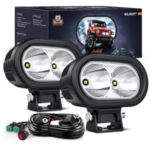 4 Inch 20W 2100LM Spot Built-in EMC LED Work Lights (Pair) | 16AWG DT Wire