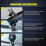 4 Inch 60W Triple Row Spot Flood LED Pods (Pair) W/ Pillar Hood Bracket Clamp Holder | 16AWG Wire 3Pin Switch Nilight