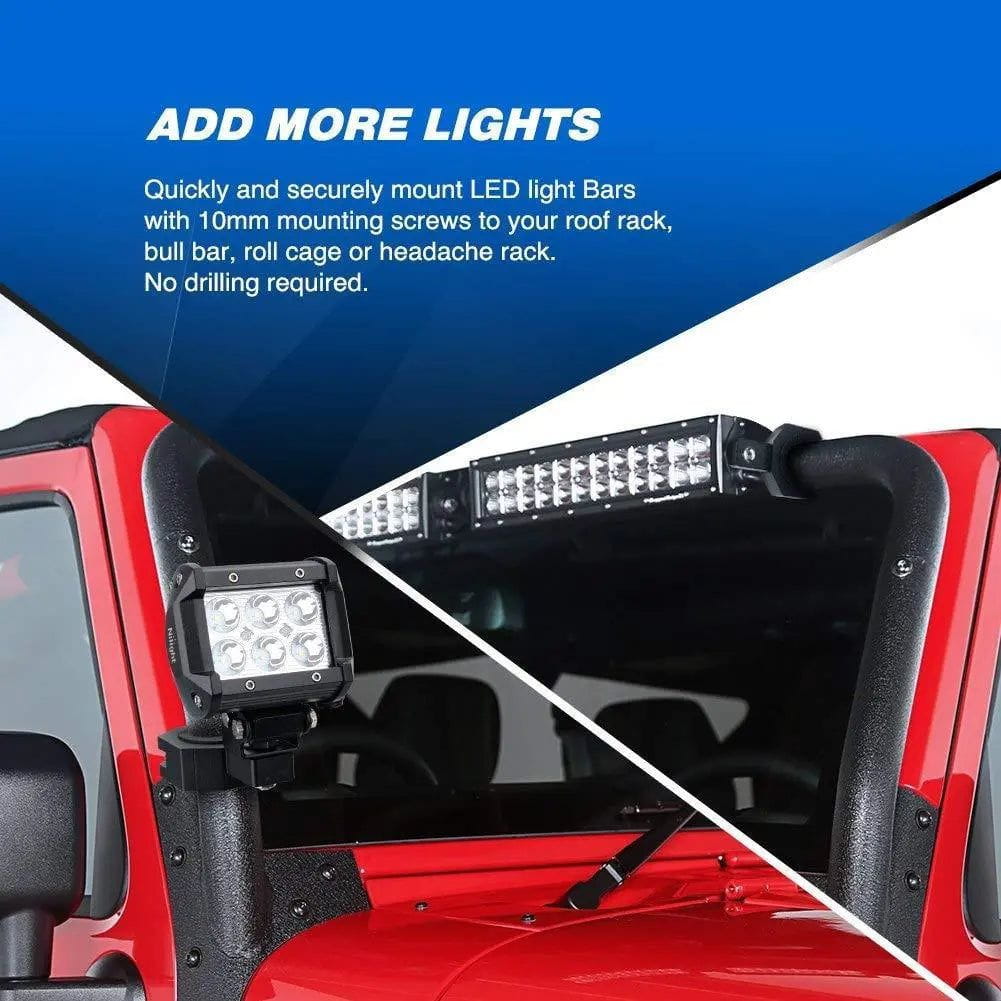 Mounting Accessory 4-Pack Standard 4PCS Mounting Bracket Kit LED Off Road Light Vertical Bar Tube Clamp Roof Roll Cage Holder
