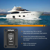 4 Pin Bilge Pump Rocker Switch with Panel and Jumper Wires Nilight Led Light