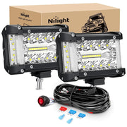 4.3 Inch 132W Side Shooter Triple Row Spot Flood LED Light Bars (Pair)