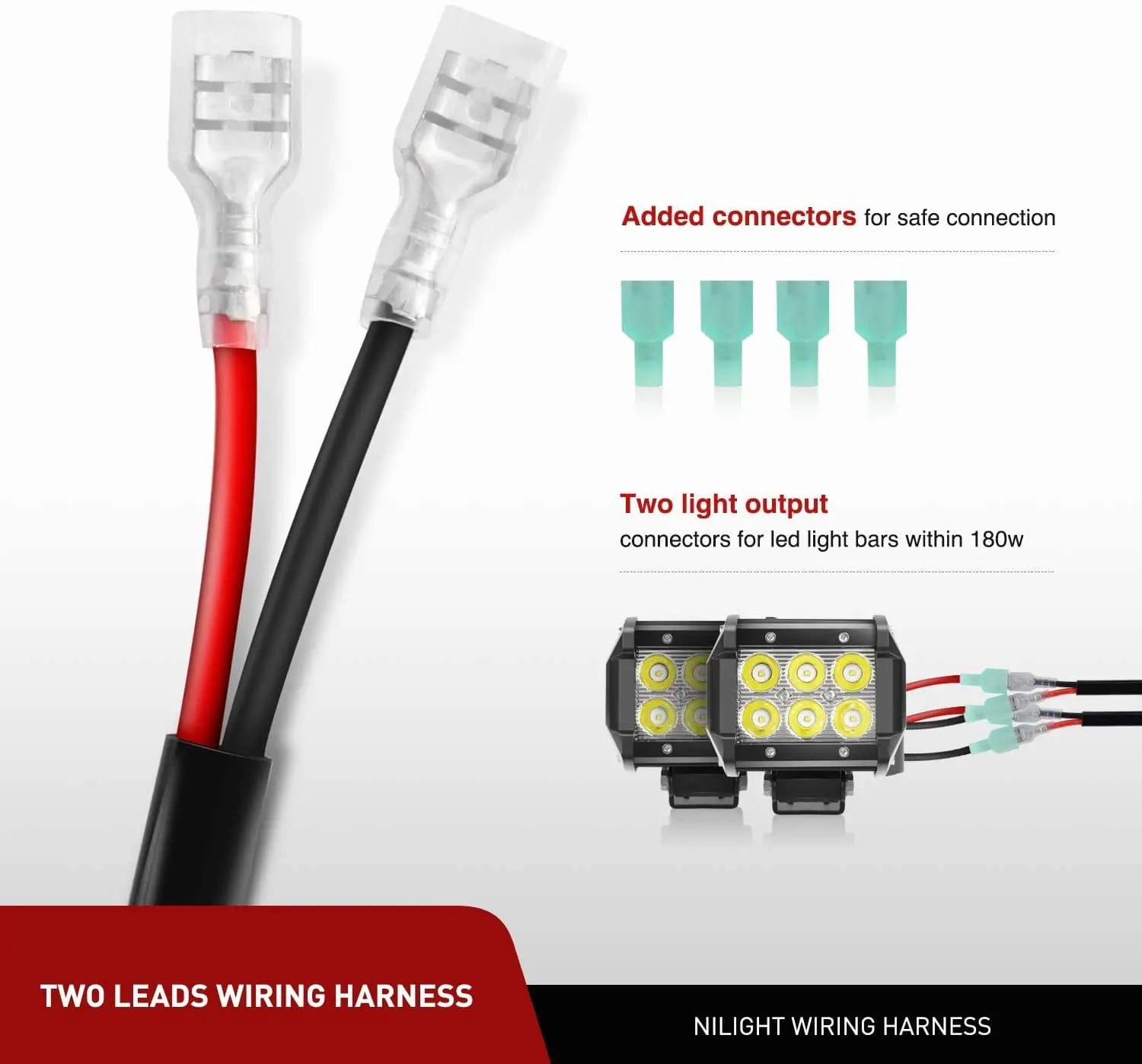 LED Work Light 4.5" 27W Round Flood LED Light Pods Kit (Pair) | 12FT Wire