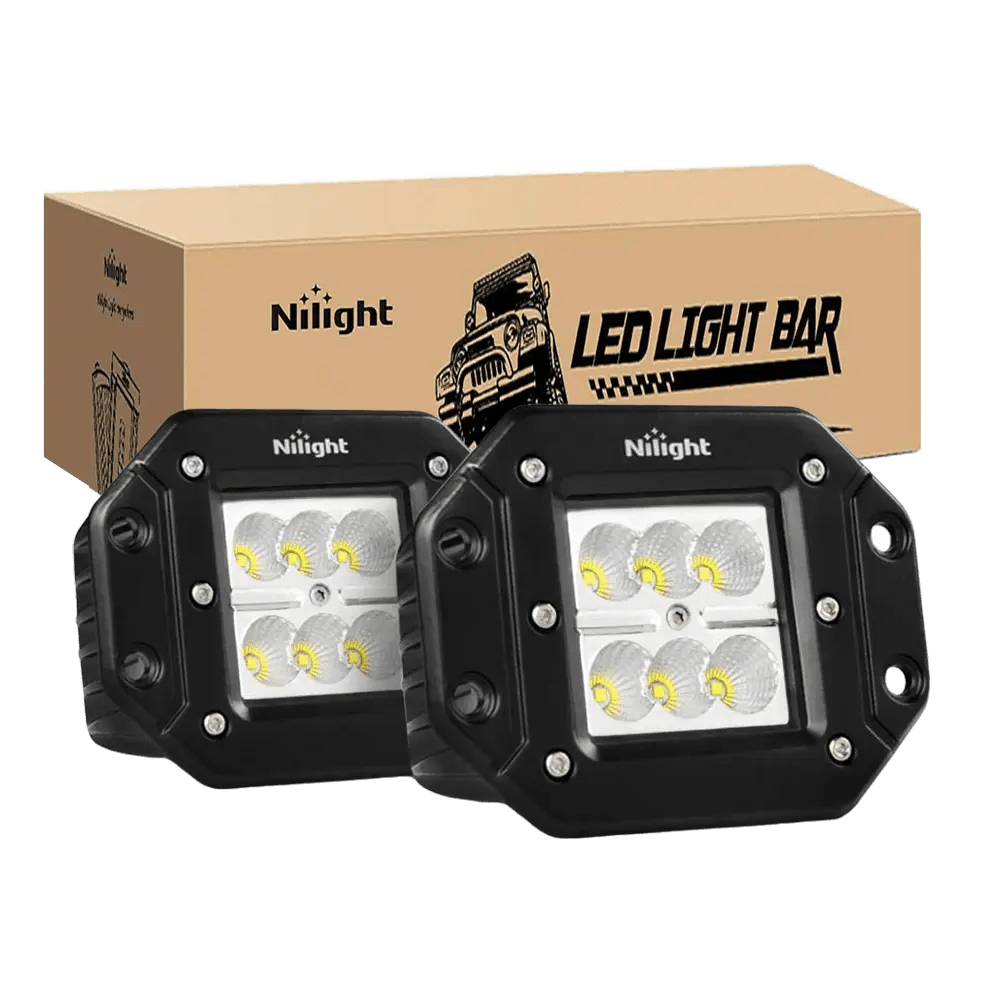 LED Work Light 4.8" 18W Flush Mount Flood Led Work Lights (Pair)