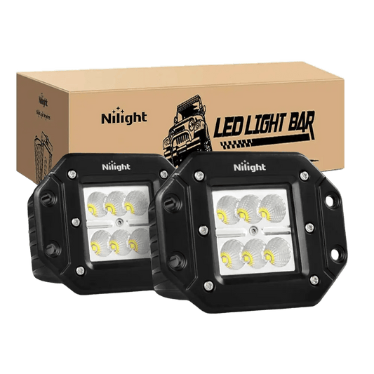 LED Work Light 4.8" 18W Flush Mount Flood Led Work Lights (Pair)