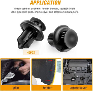 retainer clips 40 Pcs Head 20mm Hole 10mm Car Push Retainer Clips Kits For Honda Acura 91503-SZ3-003