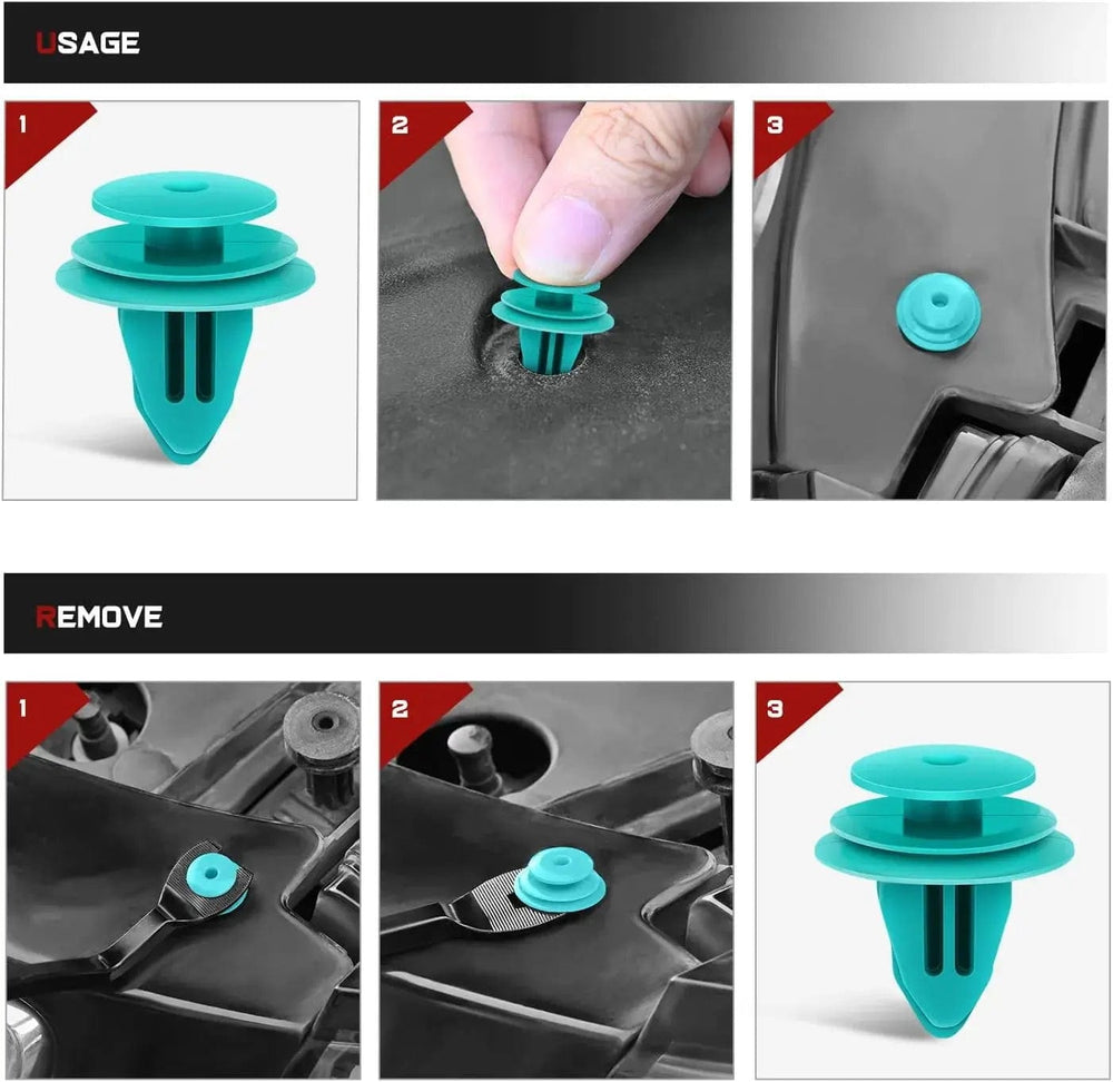 retainer clips 40 Pcs Hole 9mm Trim Door Panel Retainer Clips For Corolla Camry Sequoia Tundra Tacoma, Replace 90467-10188, 90467-A0005