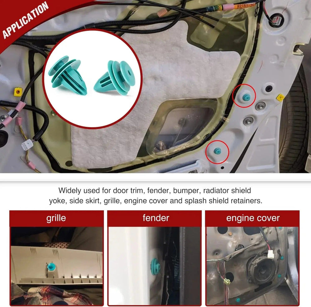 retainer clips 40 Pcs Hole 9mm Trim Door Panel Retainer Clips For Corolla Camry Sequoia Tundra Tacoma, Replace 90467-10188, 90467-A0005