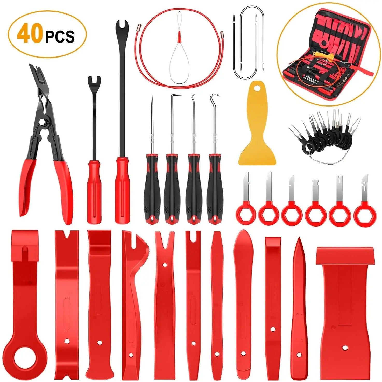 retainer clips 40Pcs Trim Removal Tool Kit Red