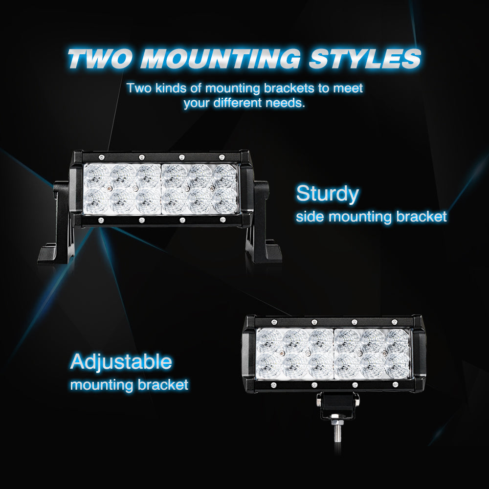 LED Light Bar 7.5 Inch 36W Flood LED Pods, 3D Deep Reflector Off Road Driving Work Light for Truck SUV ATV UTV Boat, 1PC